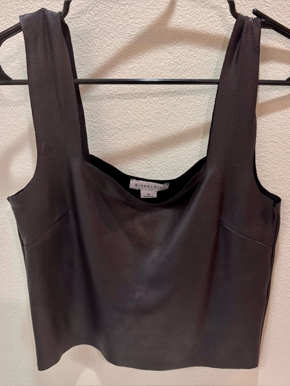 Gianni Bini Black Satin-Look Tank Top